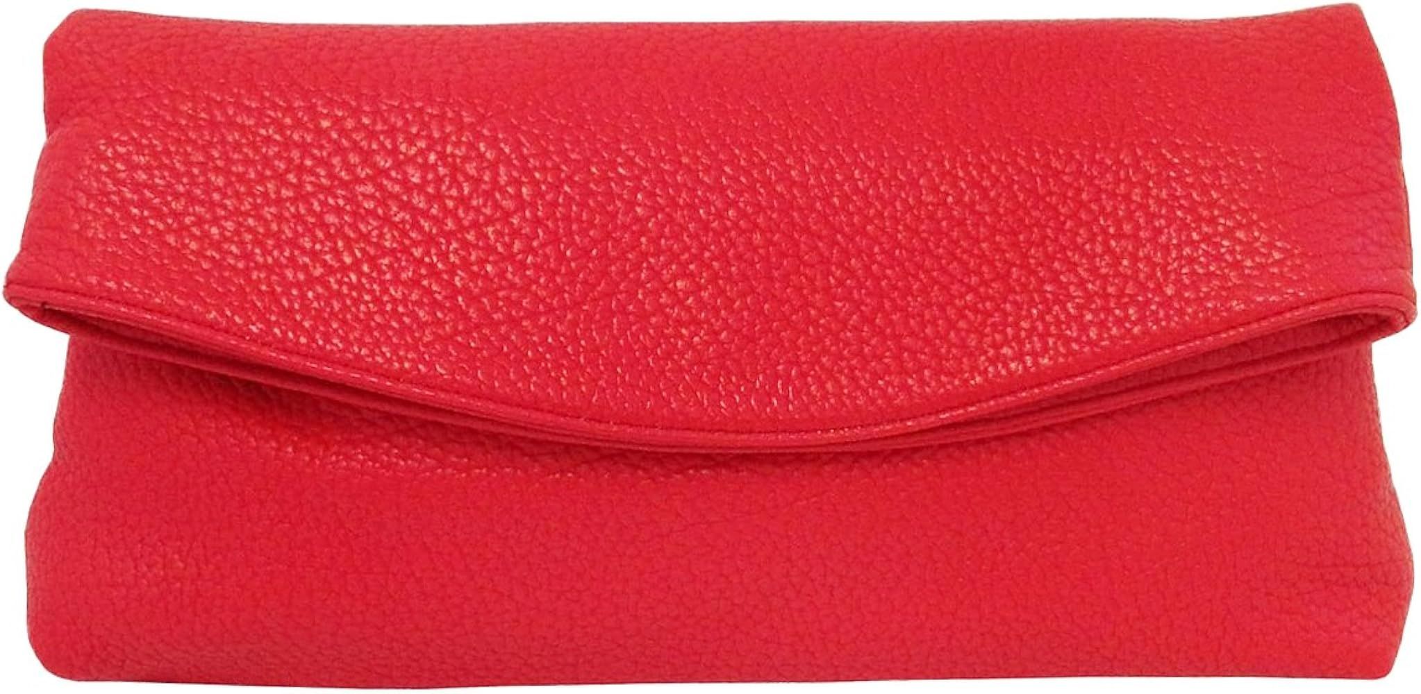 Faux Leather Oversize Foldover Clutch | Amazon (US)