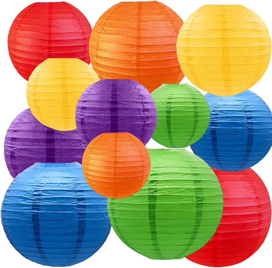 Colorful Paper Lanterns Decorative,Hanging chinese lanterns Indoor Outdoor for Birthday, Wedding,... | Amazon (US)