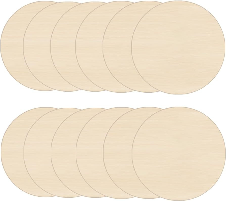 HILELIFE Wood Rounds for Crafts 6 Inch - 12 Pack Wood Round, Unfinished Wood Circles for Crafts, ... | Amazon (US)