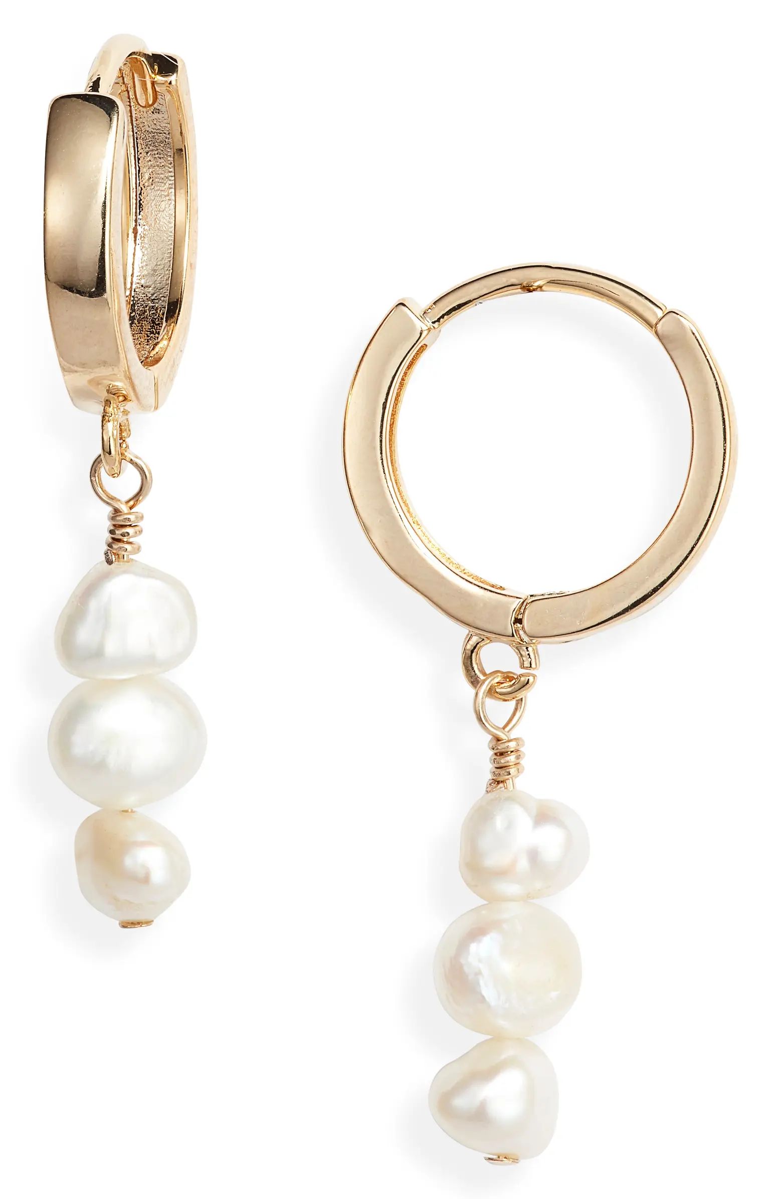 Selene Freshwater Pearl Hoop Drop Earrings | Nordstrom