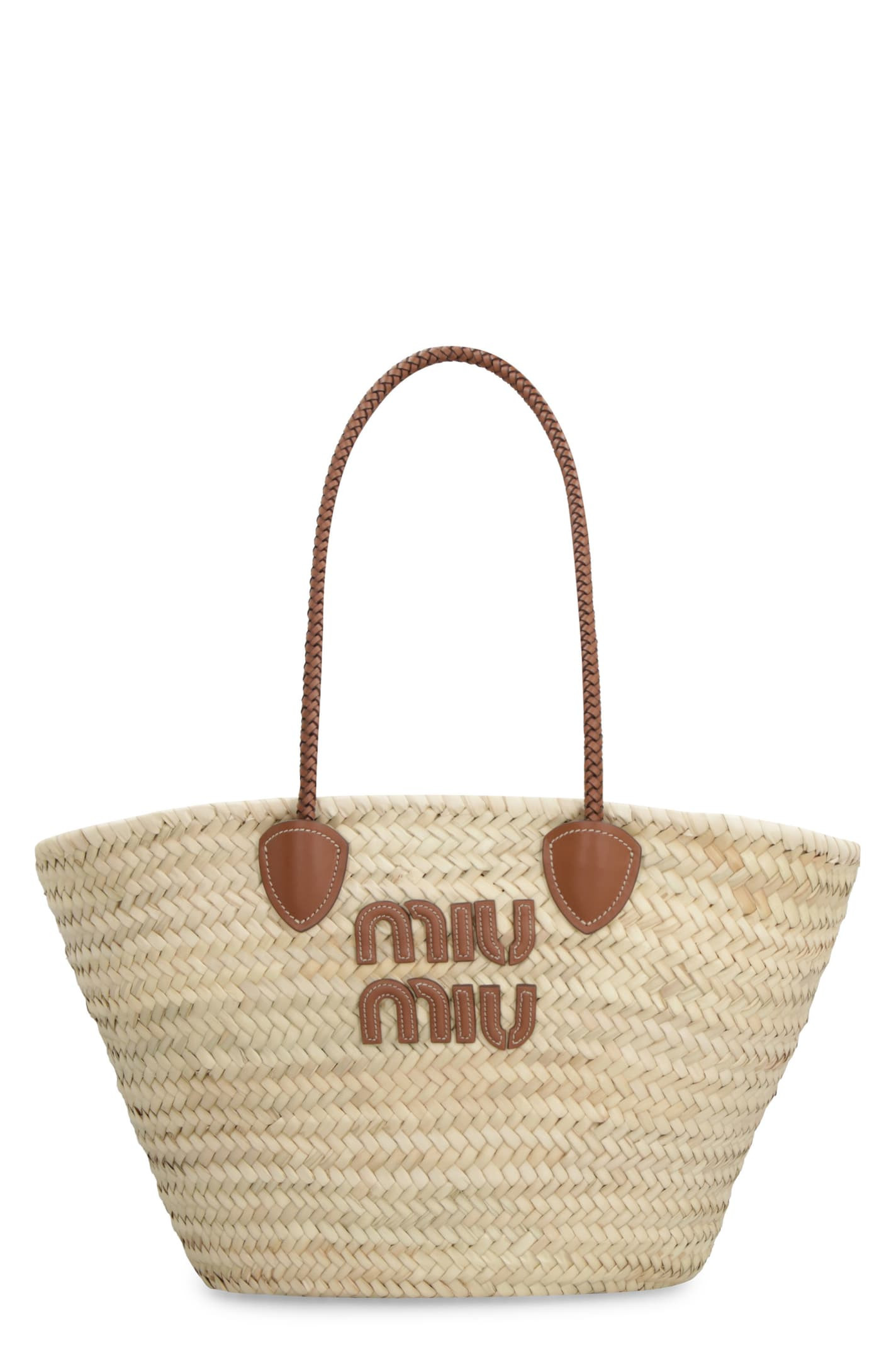 Miu Miu Raffia Tote Bag | Italist.com US