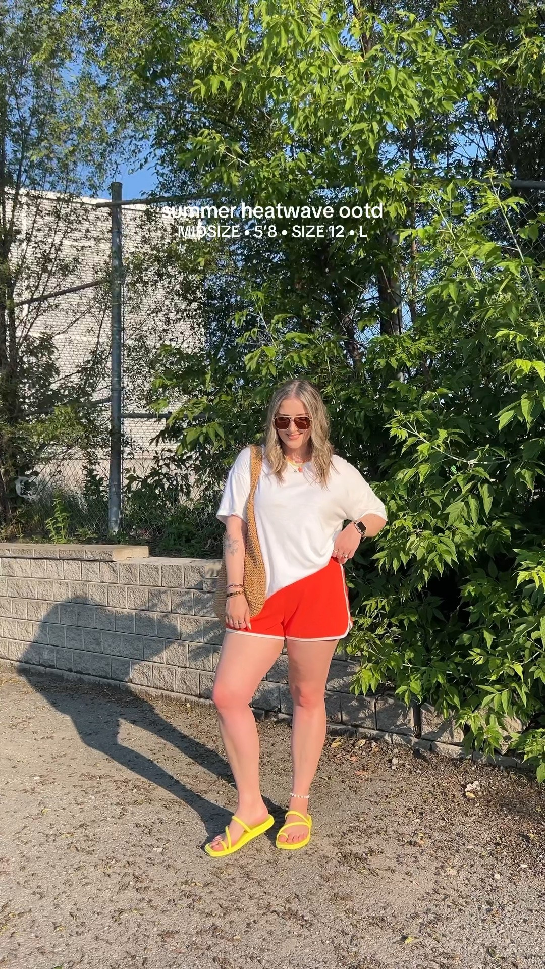 Comfy casual summer outfit! Wearing my usual size L in both the white tee and red orange dolphin shorts. Crocs sandals are super comfy, I’m a 9.5-10 and wear a 10

#LTKsummer #LTKsale #LTKmidsize
