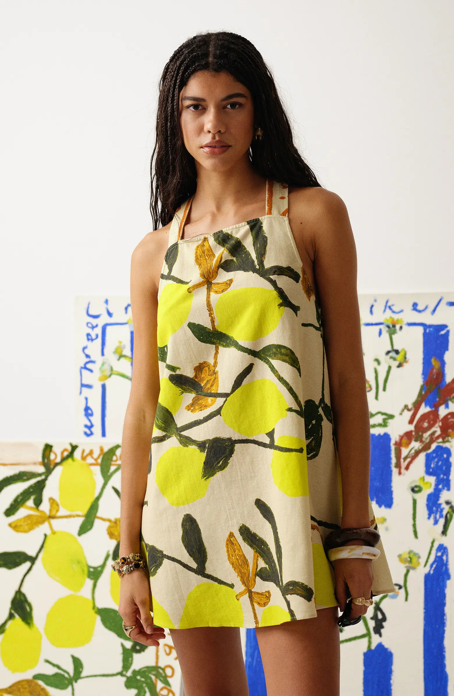 Topshop Tie Back Linen Minidress | Nordstrom | Nordstrom