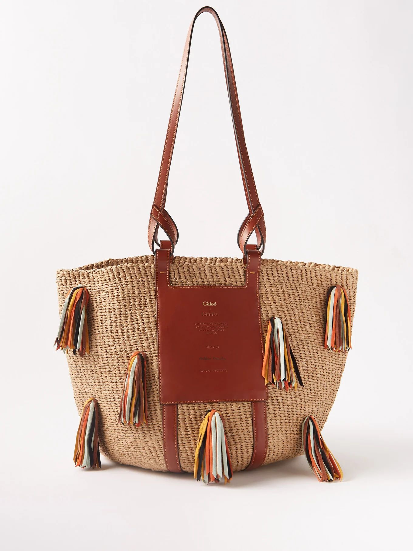 X Mifuko rainbow tassels raffia basket bag | Chloé | Matches (UK)