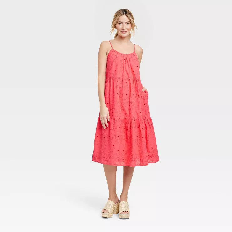 Women's Sleeveless Eyelet Tiered Dress - Universal Thread™ | Target