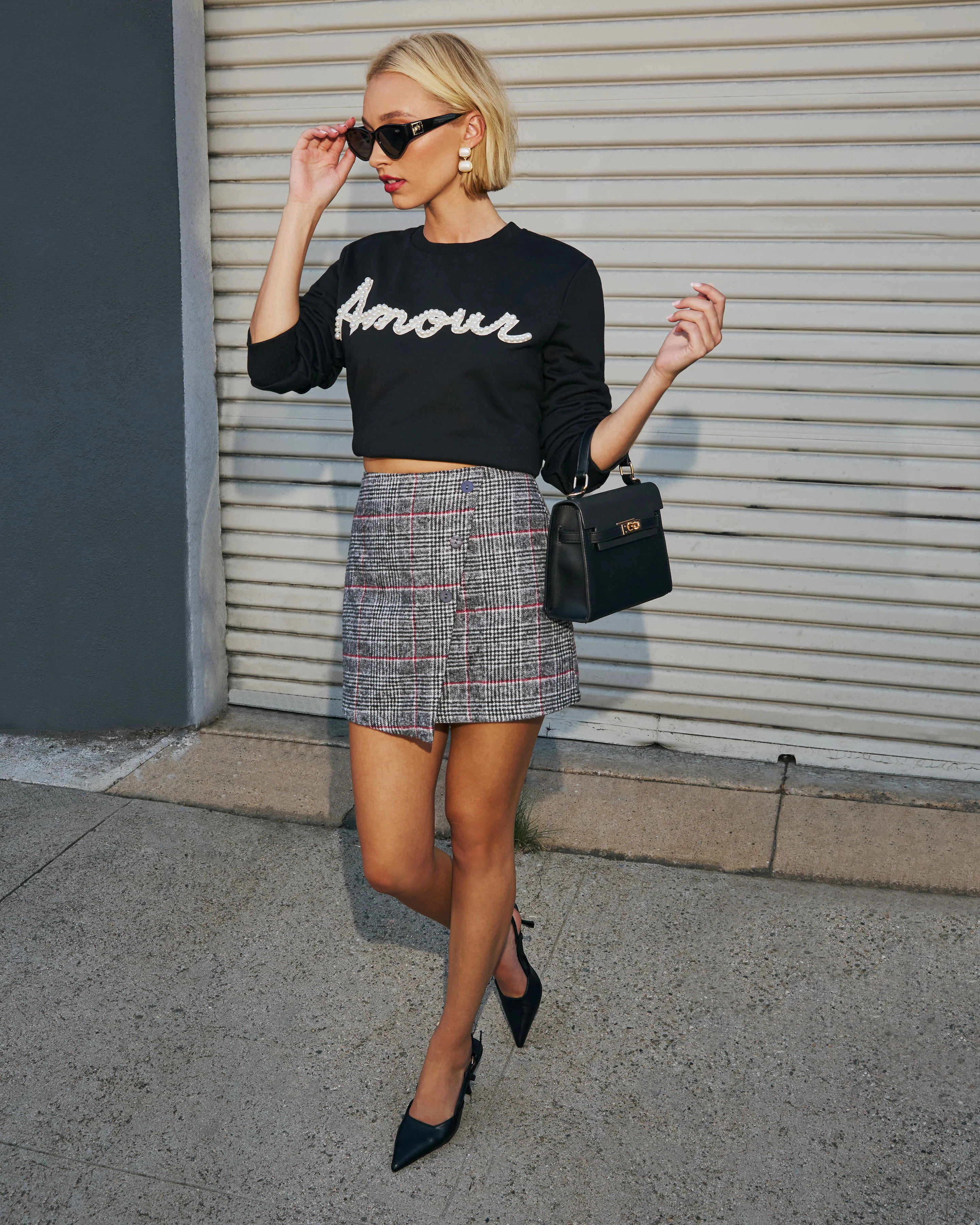 Rockland Tweed Wrap Mini Skirt | VICI