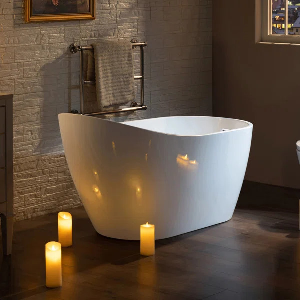 W-B0006-C 54" x 28.375" Freestanding Soaking Acrylic Bathtub | Wayfair North America