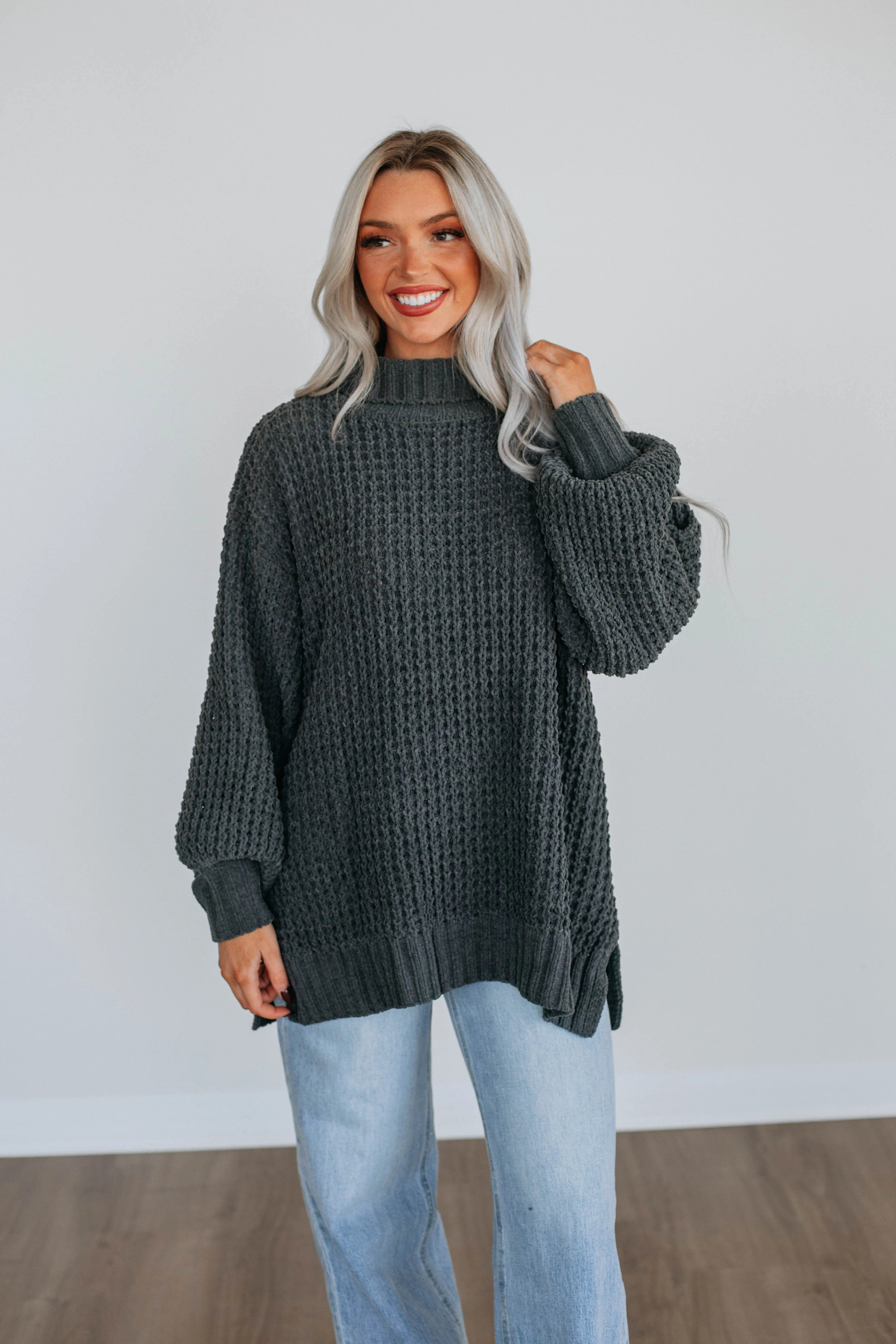 Jadea Oversized Sweater - Storm | Wild Oak Boutique