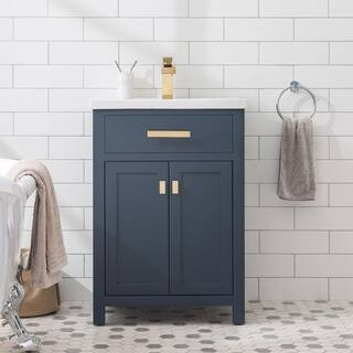 Water Creation MYRA 24 in. W Bath Vanity in Monarch Blue Finish with Ceramics Integrated Vanity T... | The Home Depot