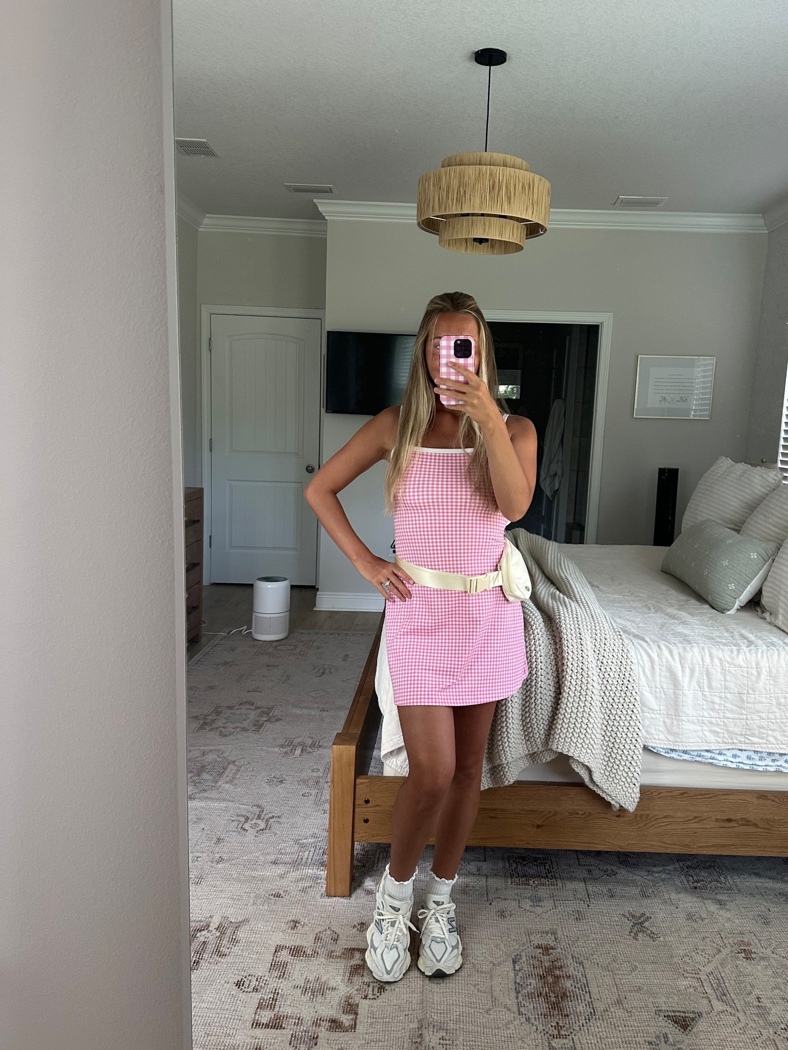 off to target to shop for my almost 2 year old🥹🩷 love this dress from target, obsessed with everything gingham right now! Ootd, Target, vacation outfit, new balances 

#LTKSummerEdit #LTKShoeCrush #LTKActive