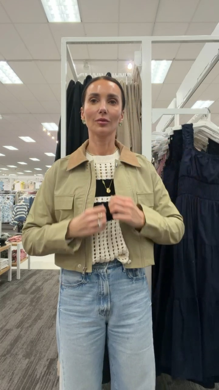 New arrivals from Target, spring jacket, transitional jacket, cropped jacket, workwear jacket, utility jacket, anna monteiro, annabrstyle, blushingrosestyle.

#LTKOver40 #LTKootd