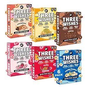 Protein and Gluten-Free Breakfast Cereal by Three Wishes - Variety Pack, 6 Pack - More Protein an... | Amazon (US)