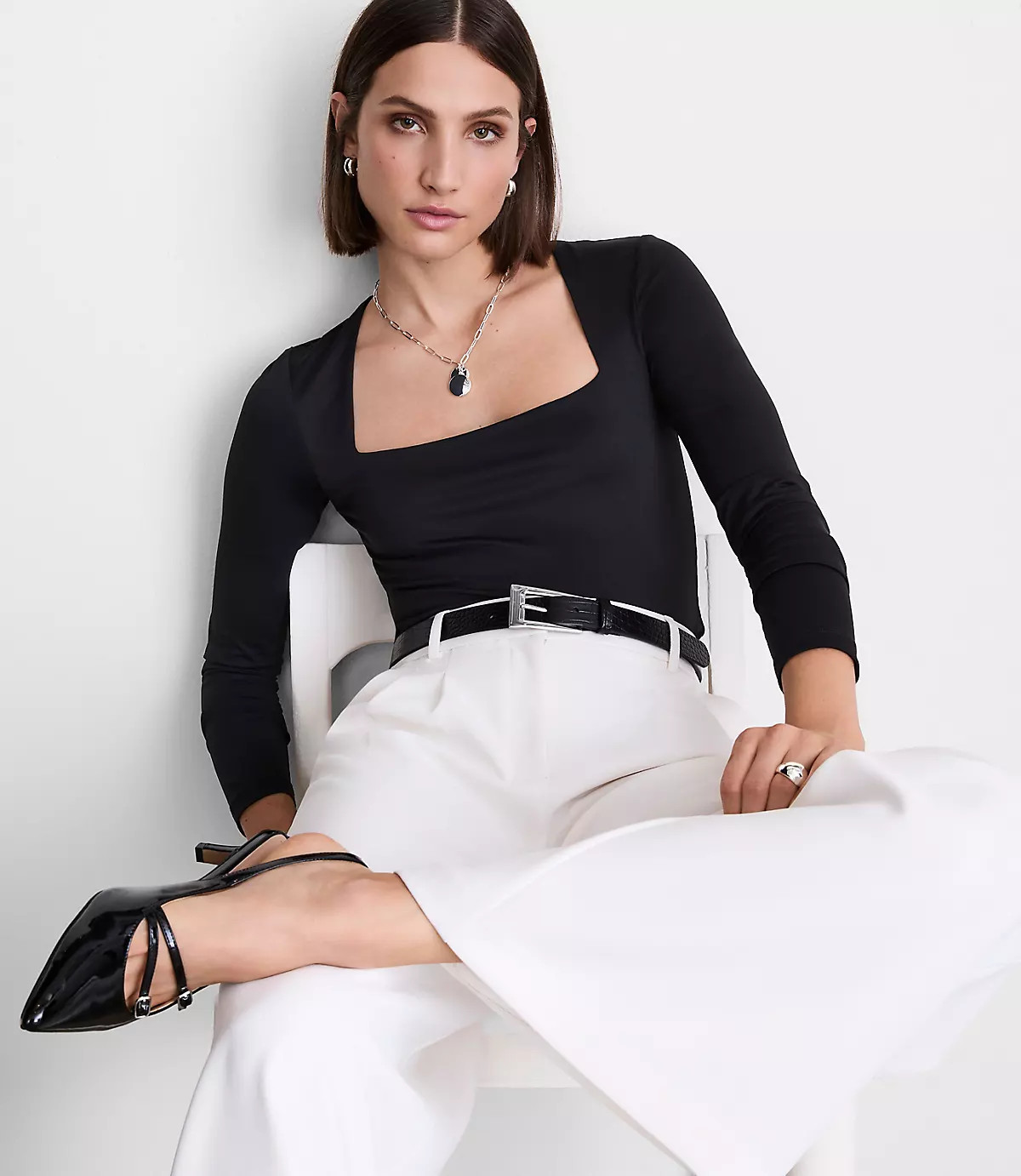 LOFT Versa 360 Knit Square Neck Top | LOFT