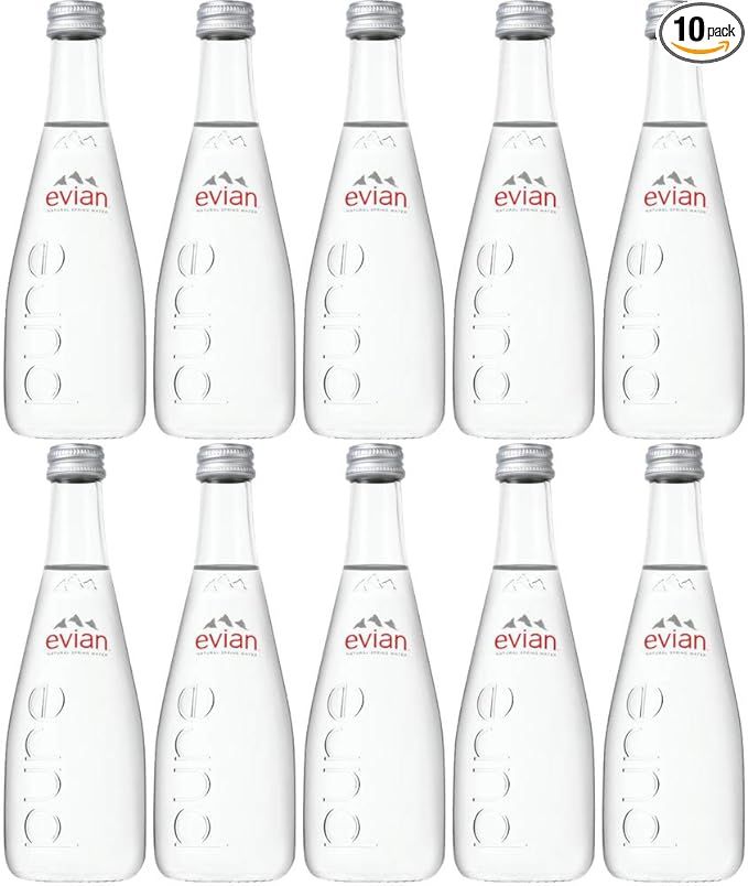 Evian Natural Spring Water, 11.2oz Glass Bottle (Pack of 10, Total of 112 Oz) | Amazon (US)