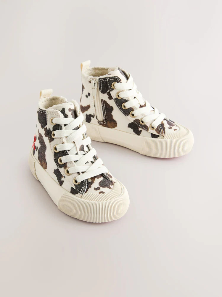 Animal Cow Print Standard Fit (F) High Top Trainers | Next US