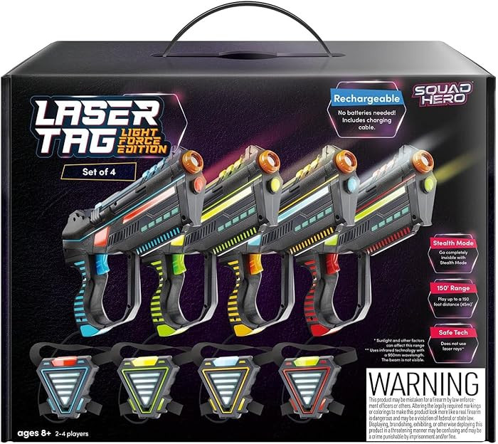 Squad Hero Rechargeable Laser Tag for Kids, Teens & Adults - Boys Gifts - Blasters & Vest Sensors... | Amazon (US)