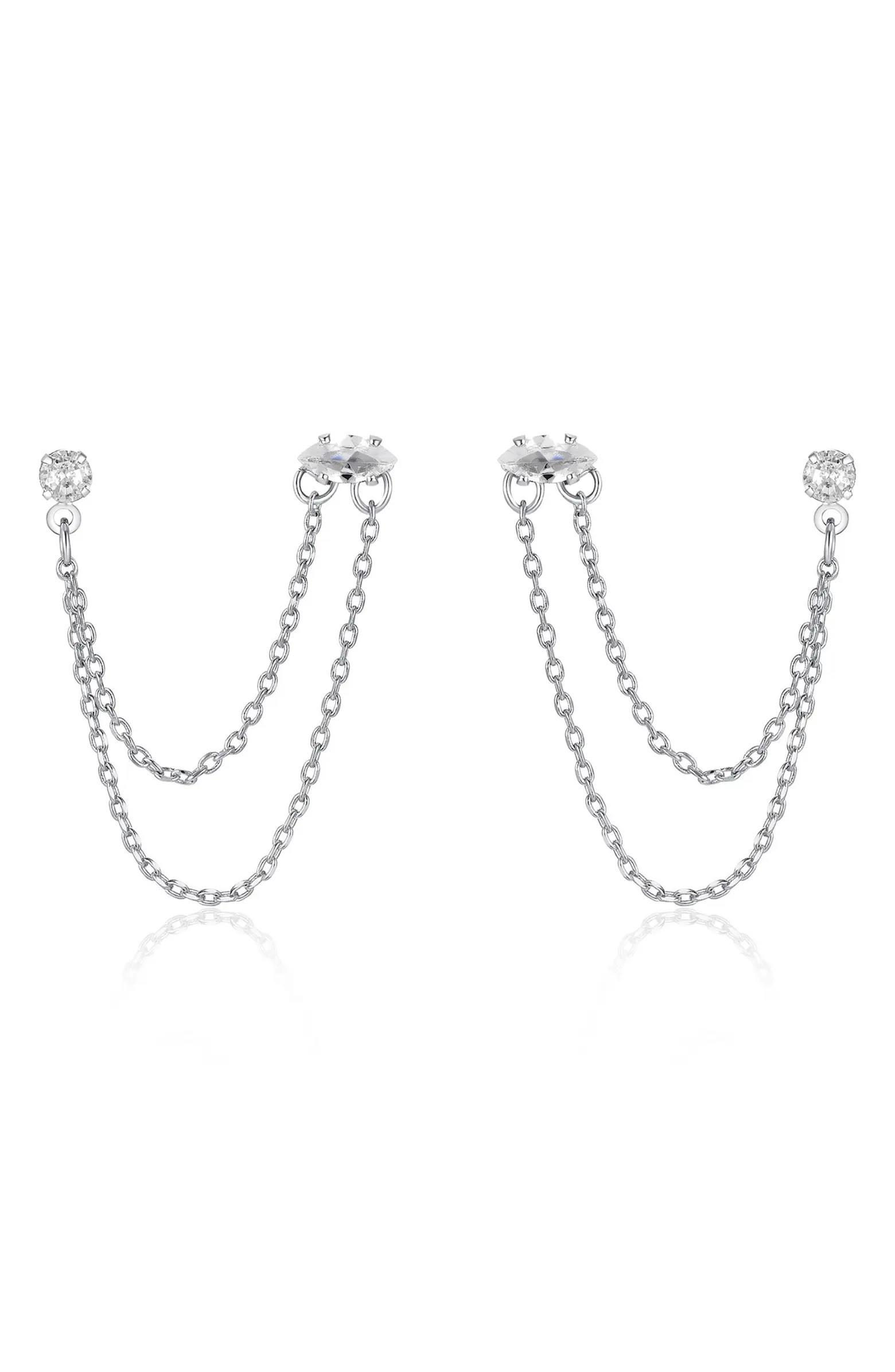 Double Piercing Chain Drop Earrings | Nordstrom