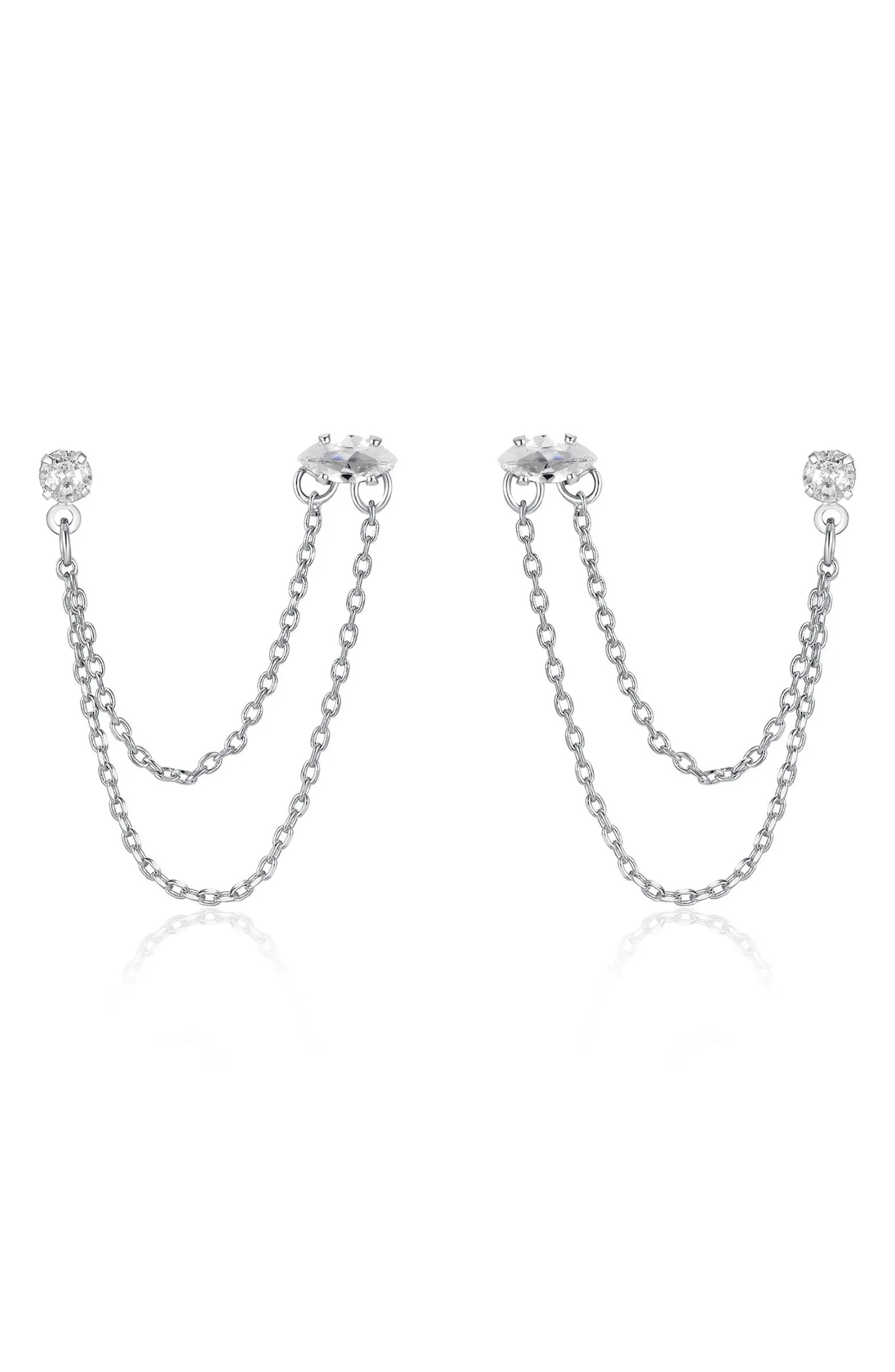 Double Piercing Chain Drop Earrings | Nordstrom