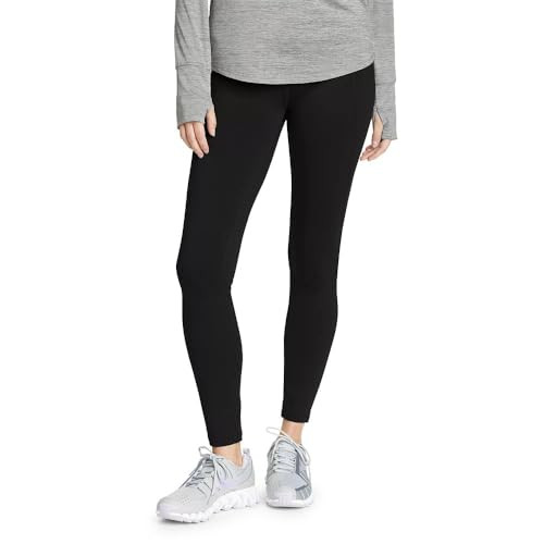 Eddie Bauer Women's Glacier Peak Fleece-Lined Tights, Black, Medium | Amazon (US)