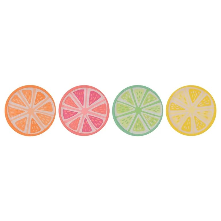 Mainstays 4-Pack Bamboo Melamine Salad Plate, Fruit Pattern - Walmart.com | Walmart (US)