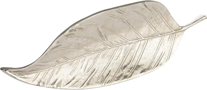 Bloomingville Aluminum Leaf Shaped, Silver Finish Tray | Amazon (US)