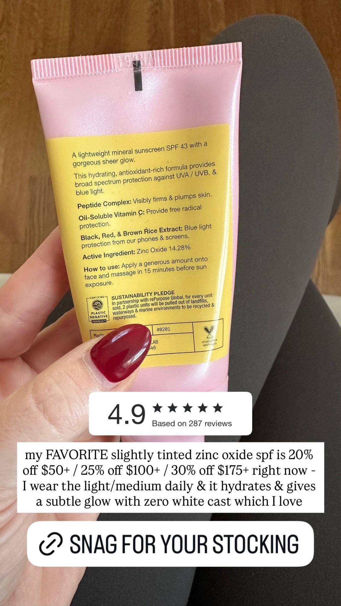 my FAVORITE slightly tinted zinc oxide spf is 20% off $50+ / 25% off $100+ / 30% off $175+ right now - I wear the light/medium daily & it hydrates & gives a subtle glow with zero white cast which I love

#LTKBeauty #LTKGiftGuide #LTKHoliday
