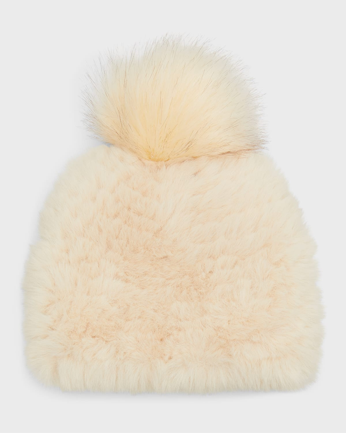 Faux-Fur Knit Beanie w/ Pompom | Neiman Marcus