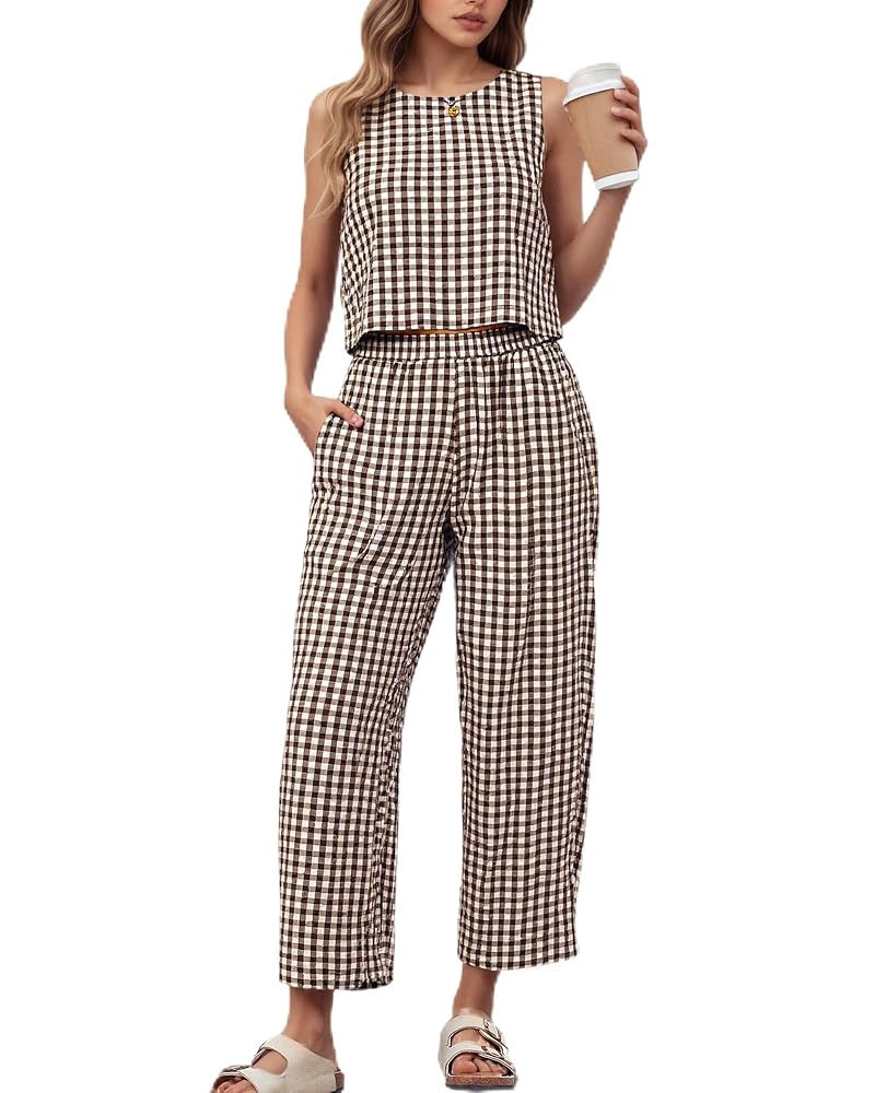 2 Piece Sets For Women 2025 Summer Matching Wide Leg Crop Pants Outfits Travel Vacation Beach Lou... | Amazon (US)