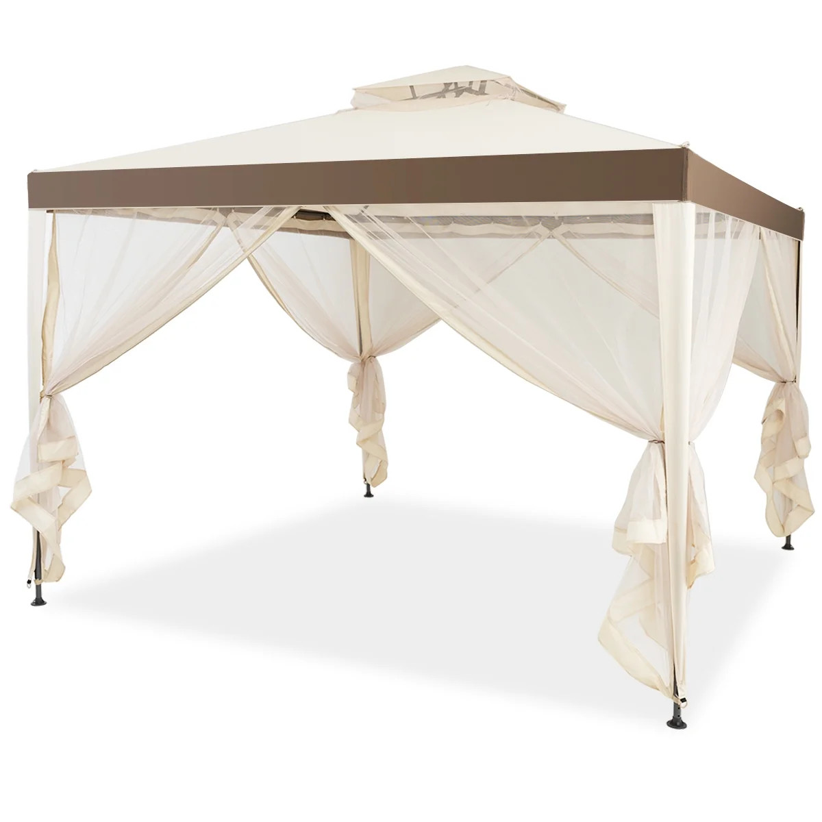Costway 10’ x 10’ Beige Event Outdoor Canopy, Waterproof | Walmart (US)