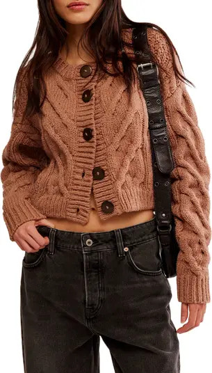 Free People Bonfire Cable Knit Cardigan | Nordstrom | Nordstrom