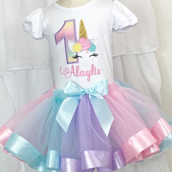 Personalized Unicorn Birthday Shirt and Tutu Girls Unicorn | Etsy | Etsy (US)