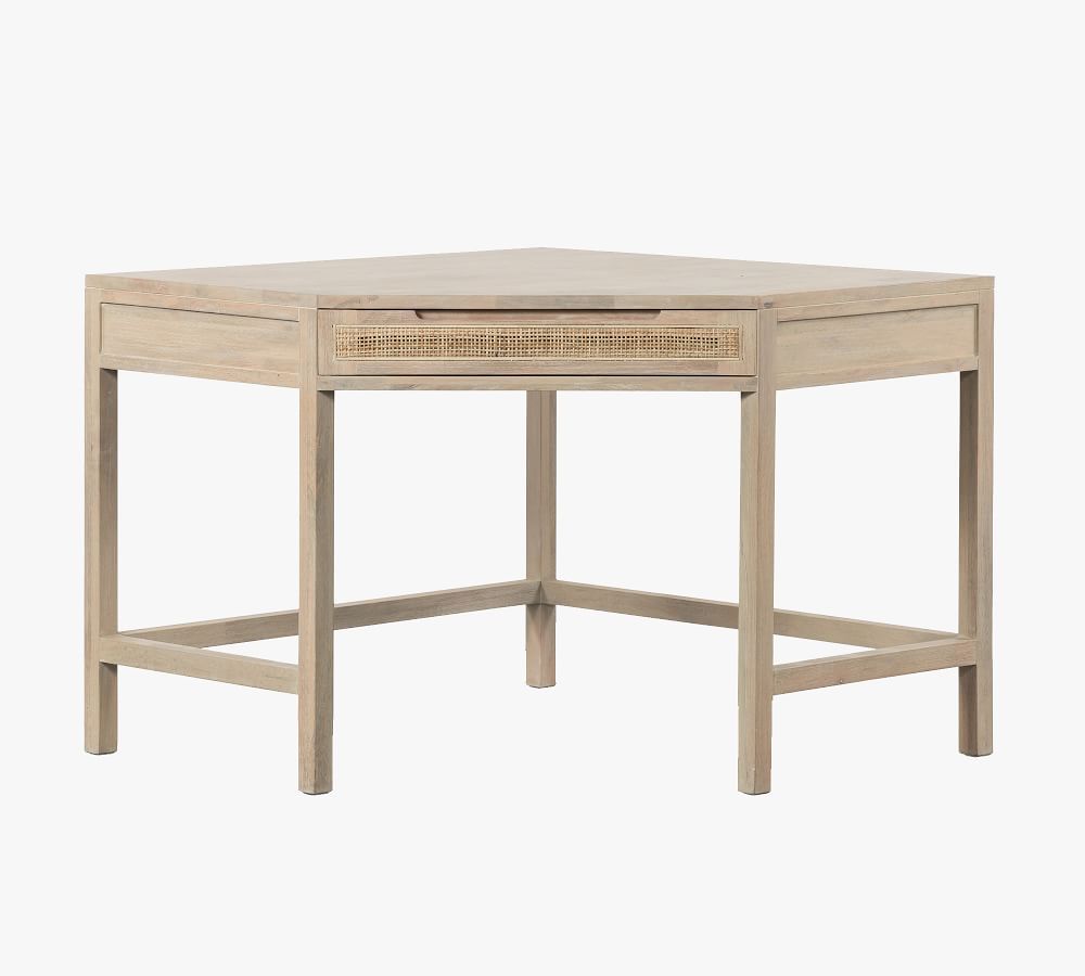 Dolores Cane Corner Desk with Drawer | Pottery Barn (US)