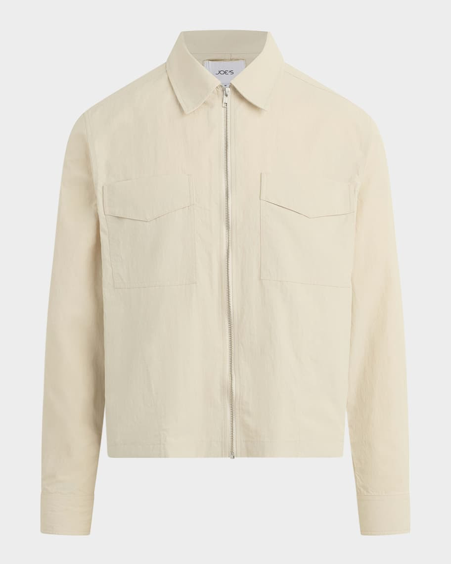 Men's Modern Utilitarian Zip Overshirt | Neiman Marcus