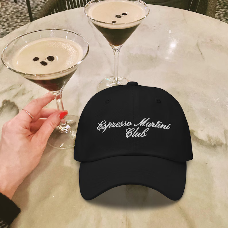 Espresso Martini Club Embroidered Dad Hat, Espresso Martini Lover Gift, Trendy Espresso Martini B... | Etsy (US)