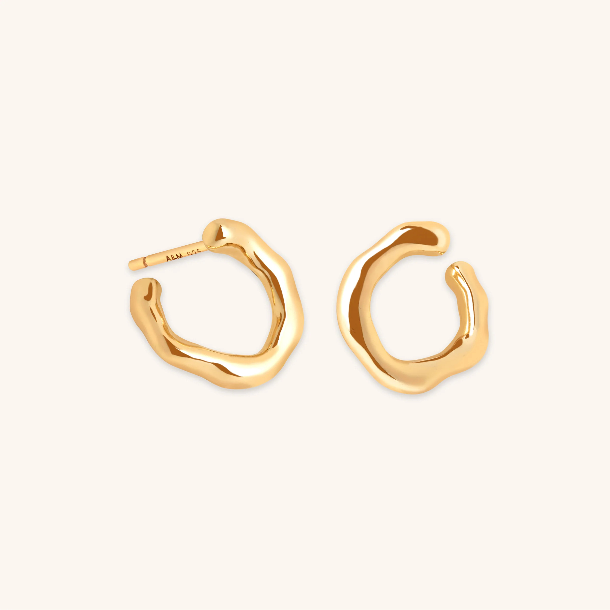 Molten Orbit Small Hoops in Gold | Astrid & Miyu UK