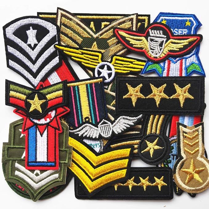 Mo Sheng Accessory 20pcs DIY Medal Epaulet Soldier Badges Patches Embroidery Mix Patterns Iron On... | Amazon (US)