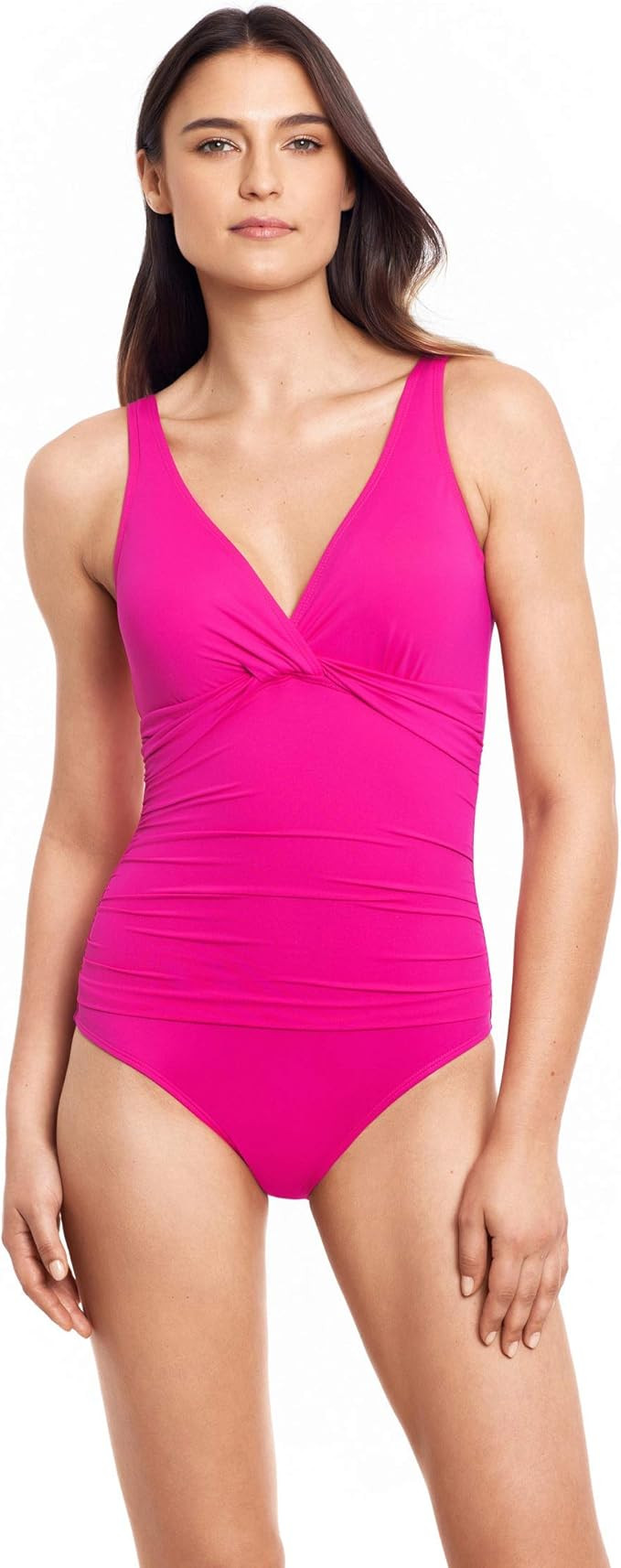 LAUREN RALPH LAUREN Beach Club Solids Twist Over-The-Shoulder Underwire One-Piece | Amazon (US)