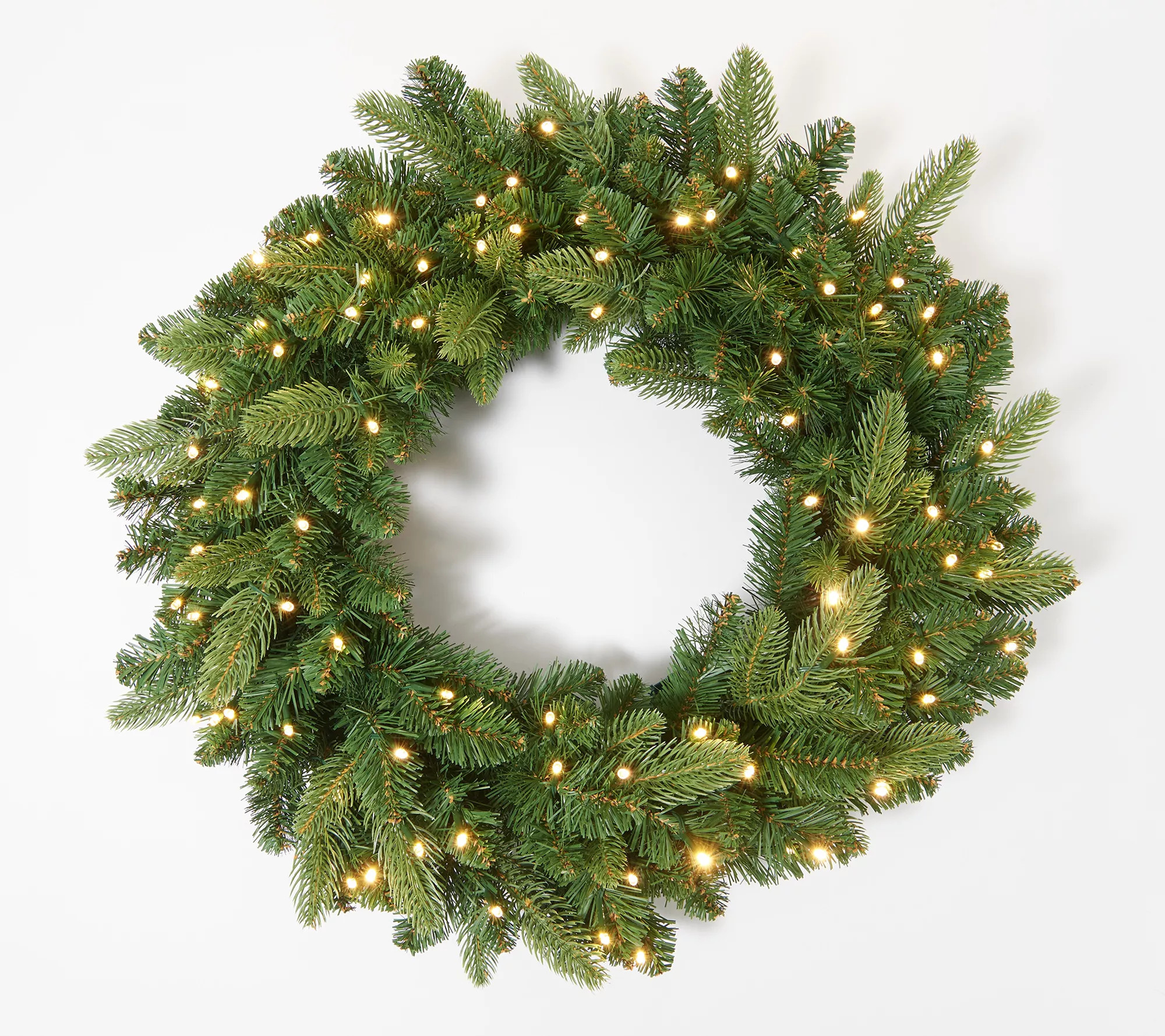 Bethlehem Lights 26" Green Color Flip Overlit Wreath | QVC
