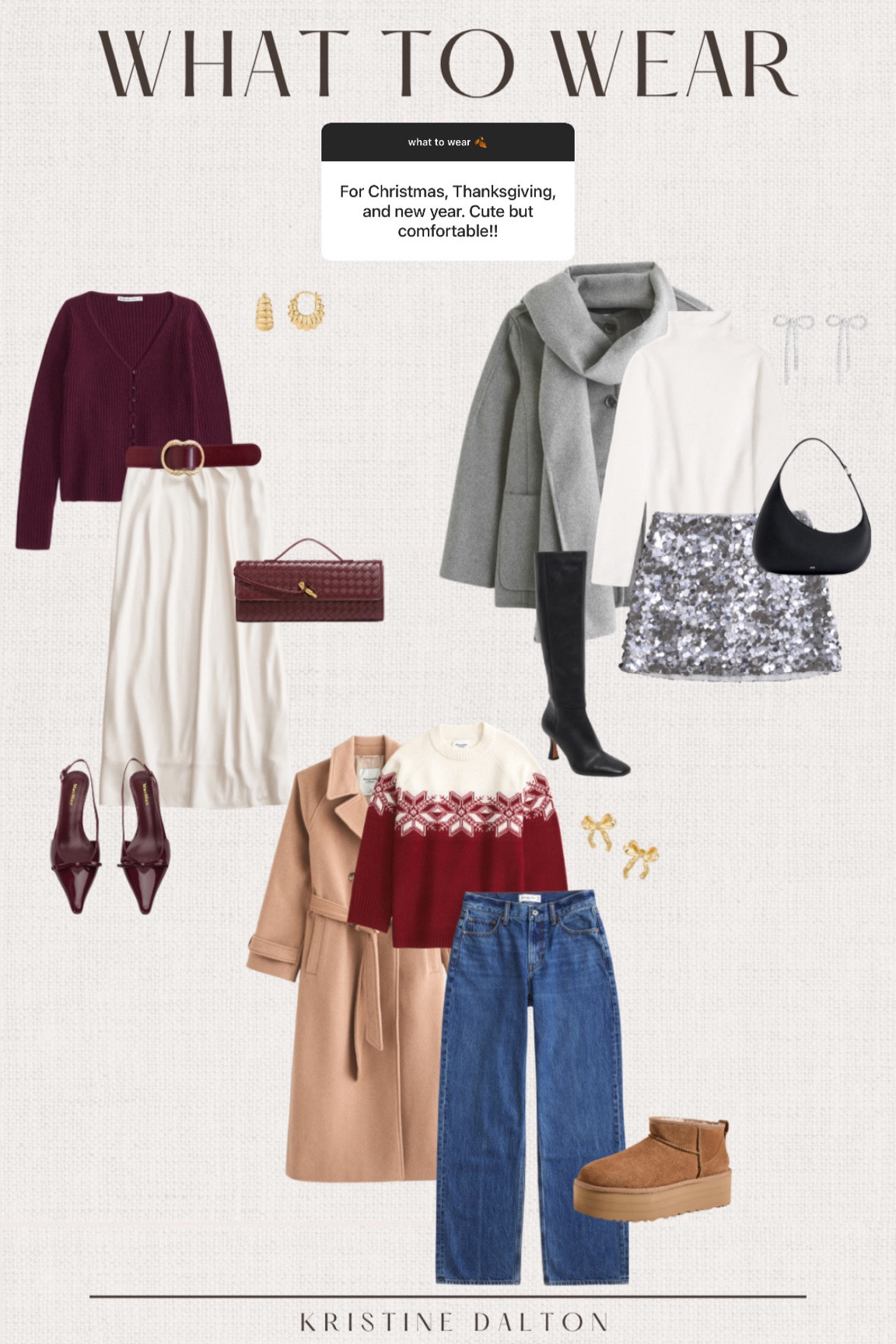 Holiday cute but comfy outfit ideas 🤍 

Thanksgiving outfit, Christmas outfit, New Year’s Eve outfit 

#LTKStyleTip #LTKHoliday #LTKCyberWeek