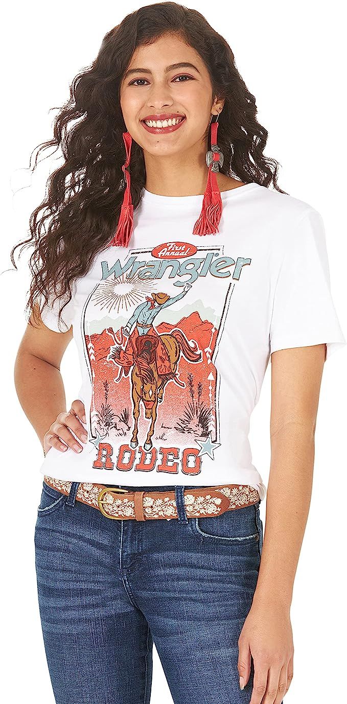Wrangler Women's Short Sleeve Relaxed Fit Graphic T-Shirt | Amazon (US)