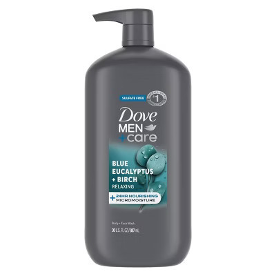Dove Men+Care Blue Eucalyptus + Birch Relaxing Body & Face Wash - Sulfate Free - 30 fl oz | Target