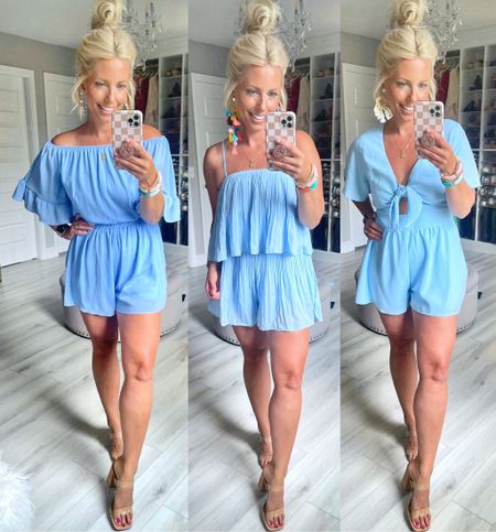 Amazon rompers for the win!!! I love a good summertime romper! I love that they are so easy to style and comfy!!!! Wearing size small and they all come in tons of colors too! 

#LTKunder50 #LTKsalealert #LTKstyletip