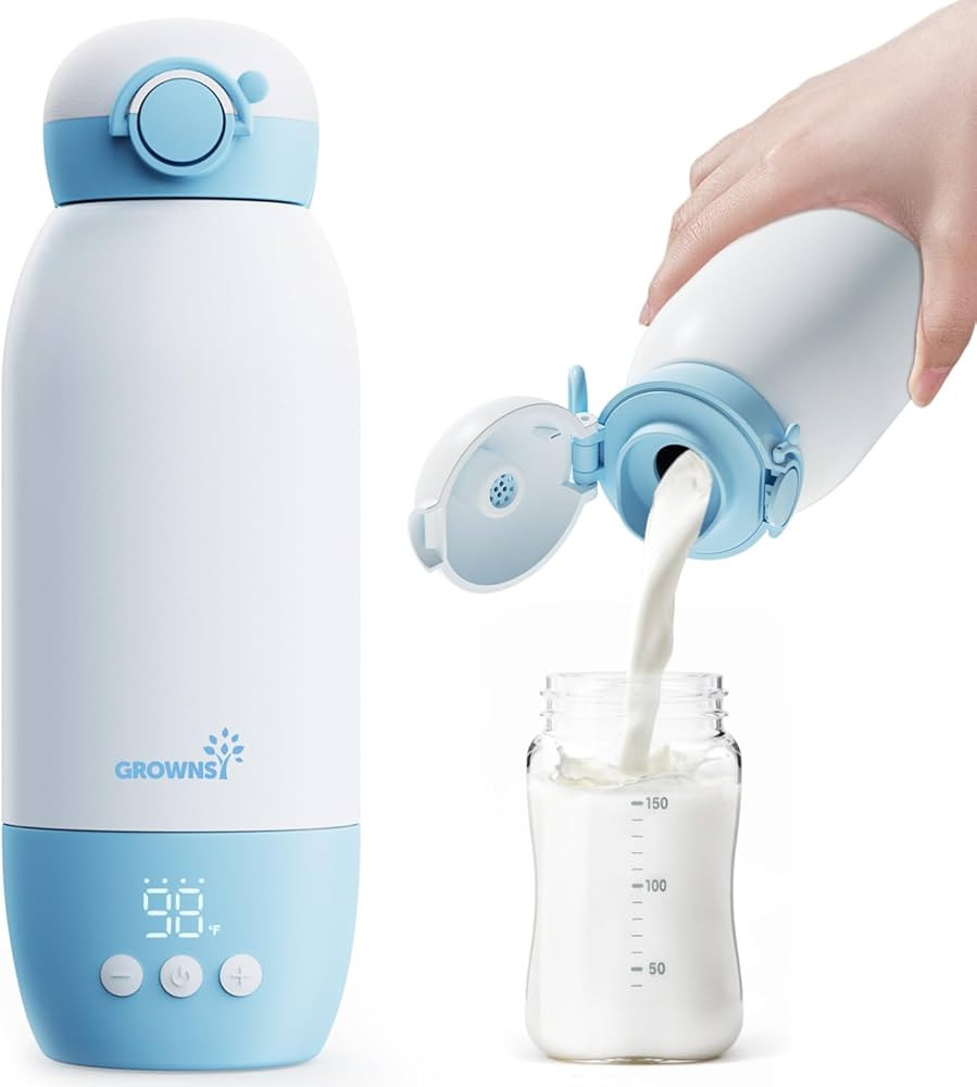 Portable Bottle Warmer, GROWNSY Fast Baby Bottle Warmer On The Go, Cordless Travel Milk Warmer fo... | Amazon (US)