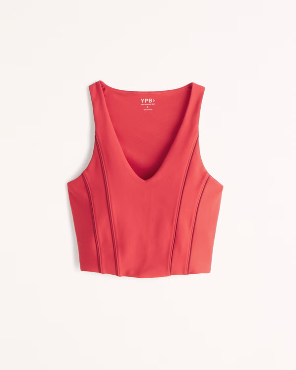 YPB Corset Slim V-Neck Tank | Abercrombie & Fitch (US)