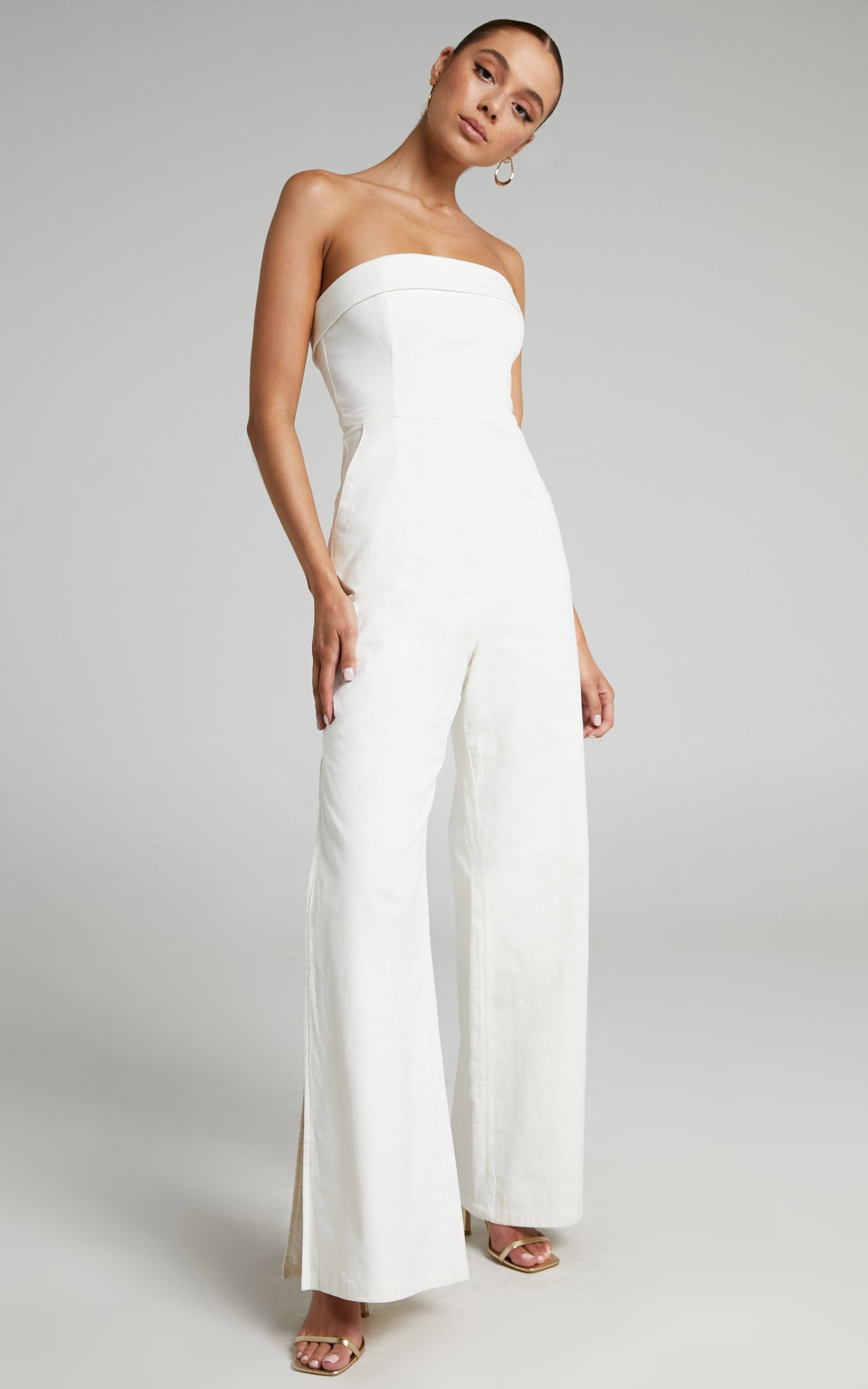 Runaway The Label - Tahari Strapless Jumpsuit in White | Showpo - deactived