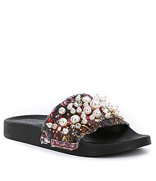 Gianni Bini Quinnie Pearl Embellished Slides | Dillards Inc.