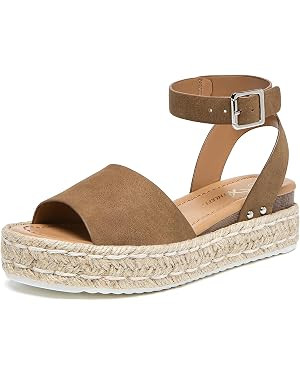 Athlefit Women's Platform Espadrille Wedge Sandals Comfortable Open Toe Buckle Sandals for Summer... | Amazon (US)