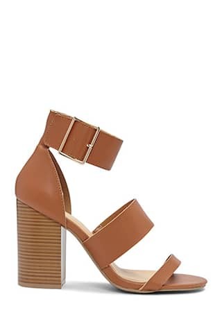 Faux Leather Strappy Heels | Forever 21 (US)