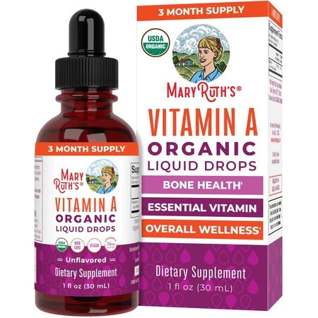 MaryRuth Organics Organic Vitamin A Liquid Drops Vegan Gluten Free 90 Servings (3 Month Supply) for Bone and Skin Health 1-Count 1 fl oz | Walmart (US)