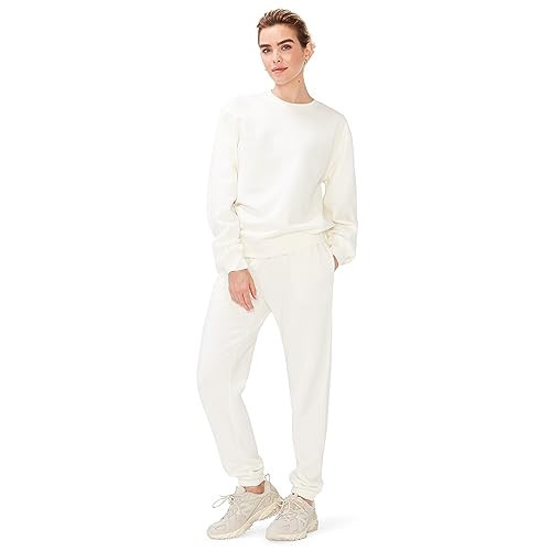 KUT & SO Sweatsuits for Women – Essential 2-Piece Tracksuit Set Includes Fleece Jogger and Matching Crewneck Sweater Cream White XX-Large | Amazon (US)